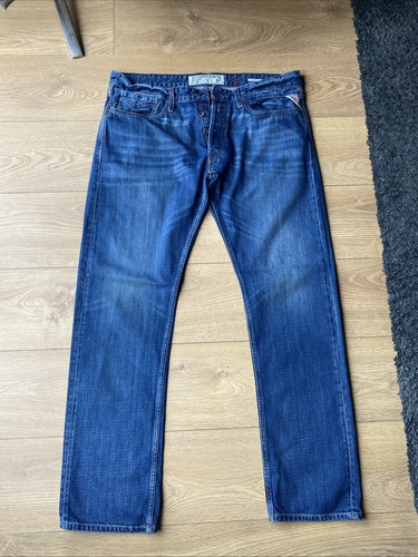 Mens replay jeans washed blue - replay,