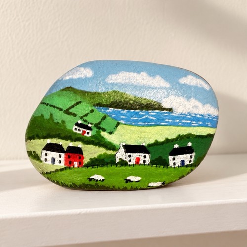 Hand painted pebble art - hand,