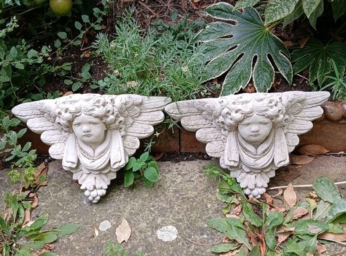 Pair vintage cherub - pair, of