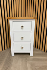 Oak 3 Drawer Painted Bedside