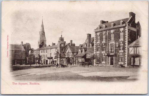 Ruthin vintage postcard square - vintage,