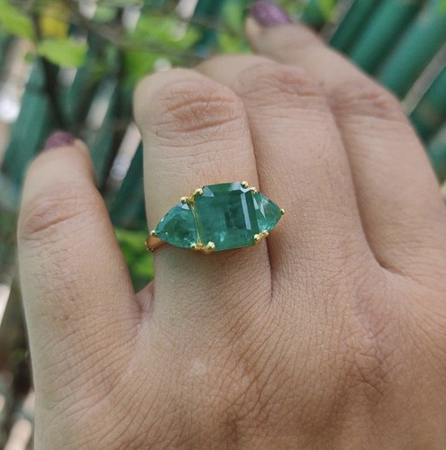 Natural zambian emerald ring - natural,
