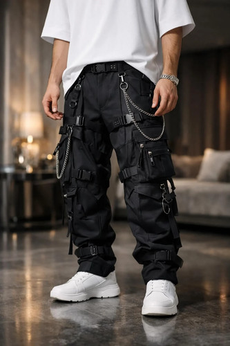 Men black cotton gothic - black,