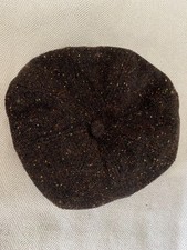 BROWN Hawkins Baker Boy Flat Cap Peaky Blinders  Tweed 60 cm flecked tweed MINT 