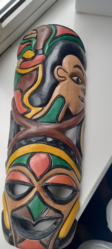 African carved mask - african, wall