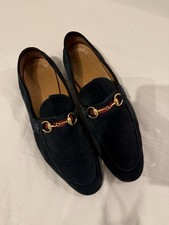 Gucci Blue Suede Jordaan Men’s Loafer Shoes - UK 10