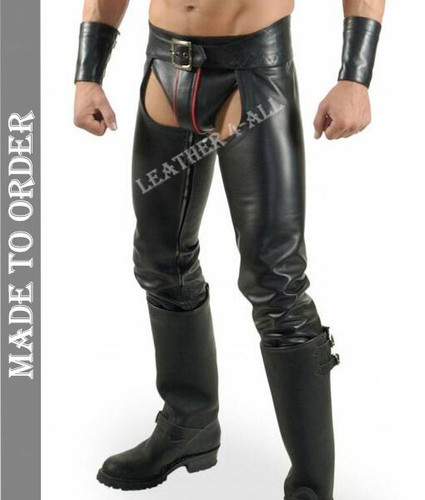 Men real leather chaps - leather,