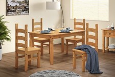 Corona Dining Table and 4 Chairs 5'0" Mexican Pine Set by Mercers Furniture® 