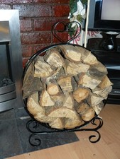 Wrought iron 18in log basket