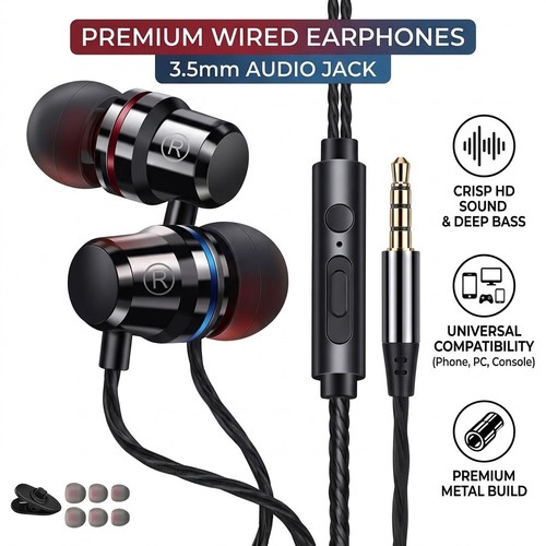 Earphones wired headphones - wired,