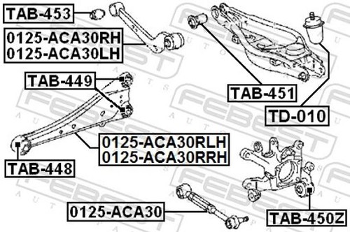 Fits febest tab - rear, arm