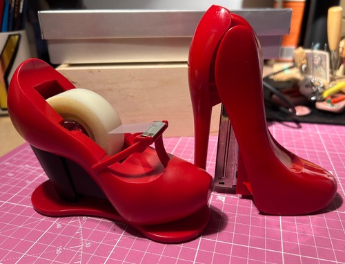 Red rexel novelty shoe - , stapler