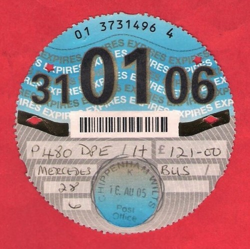 Bus tax disc 2006 arriva - tax,