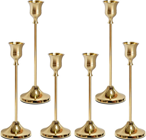 Gold candlestick holders set - holders,