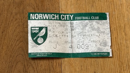 Ticket 1988 norwich - ticket, city