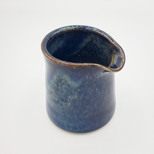 Studio pottery jug blue drip - pottery,