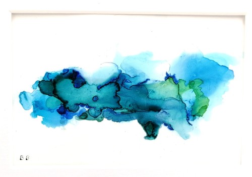 Ink painting blue - ink,