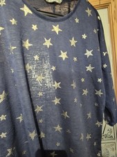 BNWOT Bonmarche Silver Star Navy Blue Jumper 3/4 Sleeves