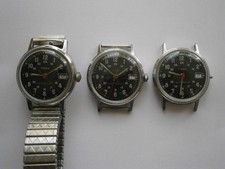 Job lot vintage MILITARY STYLE gents TIMEX watches mechanical spares or repair
