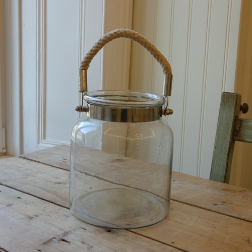 Large glass jar lantern with - glass,