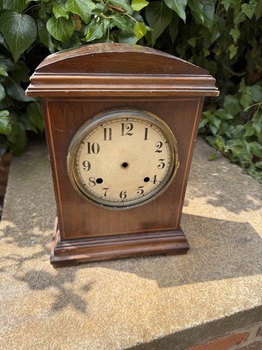 Antique wood mantel clock case - wood,