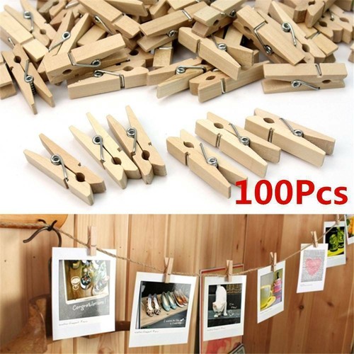 100x wooden clothes - wooden, clothes-pegs