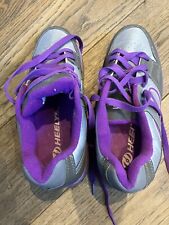 Heelys kids size 6, silver/purple trim