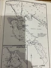 VINTAGE SEA CHART / NAUTICAL MAP 1971 - Portrush & Lough Larne Ireland