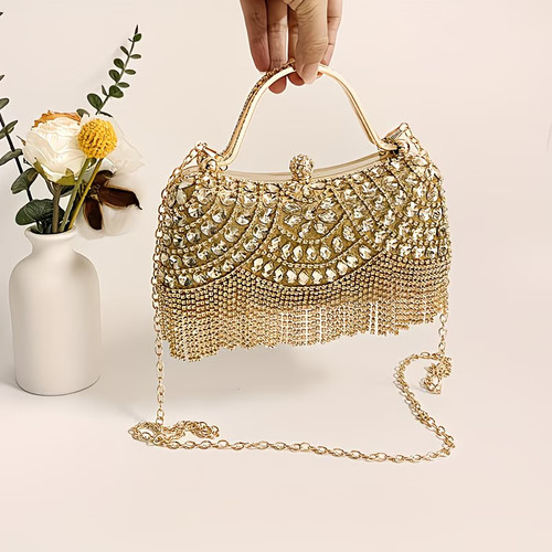 Gold rhinestone embellished - rhinestone,