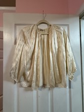 Tucker Women’s 100% Silk Cream Colored Long Sleeve Blouse 