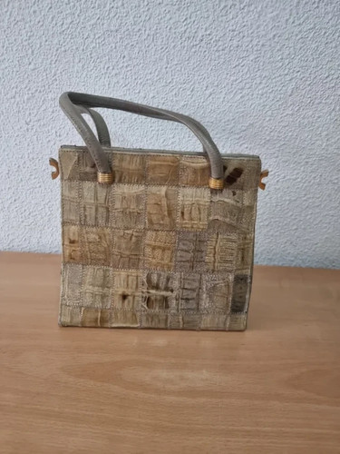 Beige faux leather - , handbag