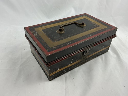 Vintage metal cash box with - vintage,