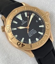 OMEGA Seamaster 300m 18ct Rose Gold Rare Gents Watch Black Dial 41mm Automatic