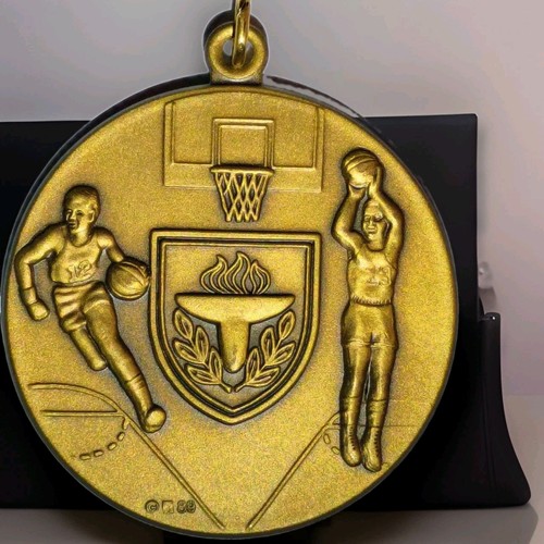 1980s bronze basketball medal - basketball,