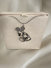 New Disney Mickey Mouse Silhouette Pendant Necklace – Silver Plated Gift Idea