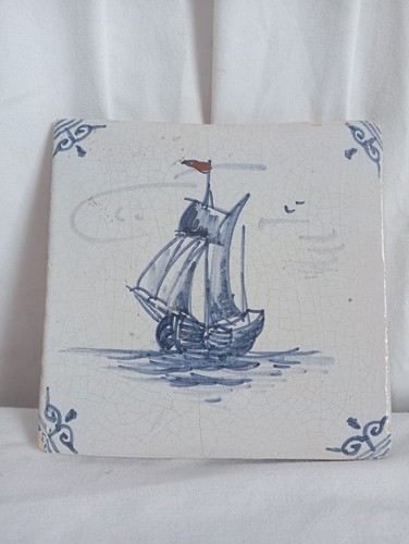 Antique delft tile - tile, at