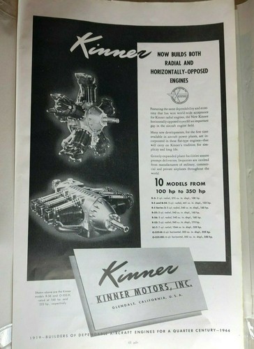 1944 ww2 kinner motors - kinner,