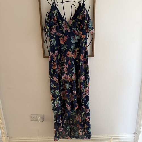 Apricot floral dress chiffon - apricot,