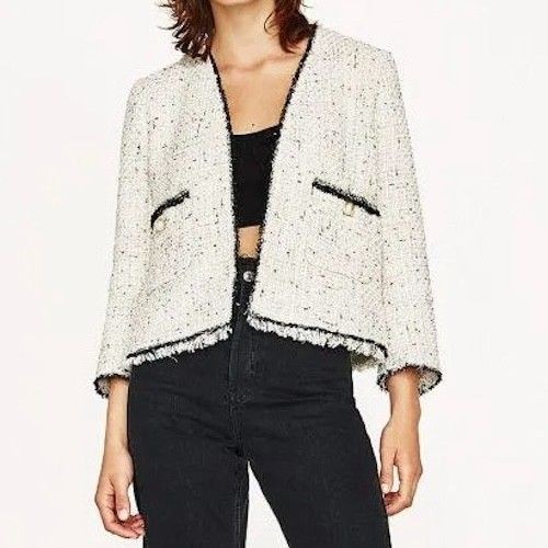 Zara white pearl - zara, frayed