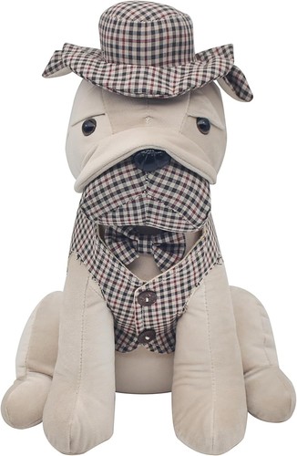 Cream bulldog doorstop - cream,