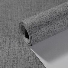 Charcoal Gray Textured Wallpaper Embossed Grey Woven Linen Effect Wall Paper*10M