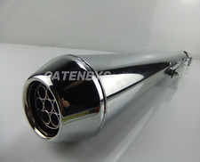 New Long 28" CHROME Motorcycle Silencer Motorbike Exhaust