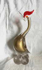 Murano Glass Gold inclusions Rooster Cockerel Chicken 50s Italy Barovier  Toso?