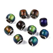 50pcs Crystal Glass Mood European Beads 7mm Temperature Sensing Color Changing