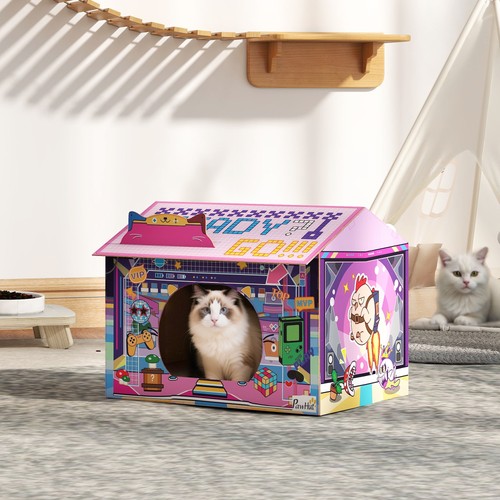 Pawhut cardboard cat house - cat,