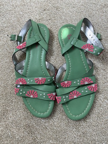 Boden green leather - green, flat