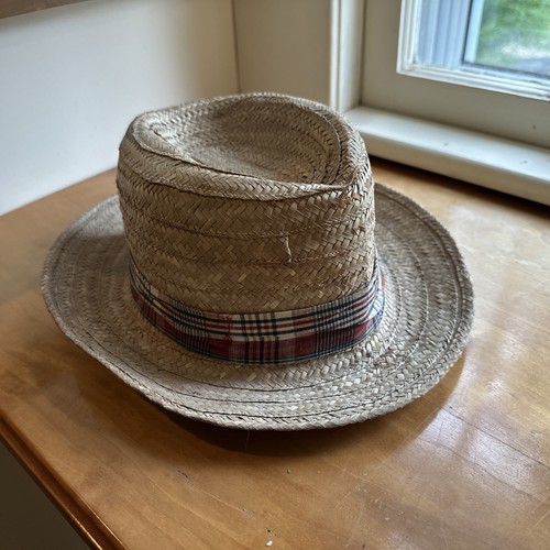 Vintage straw fedora - straw,
