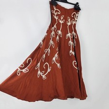 Vintage 1940s CC41 Dress Terracotta Embroidered Strapless Day to Evening Dress