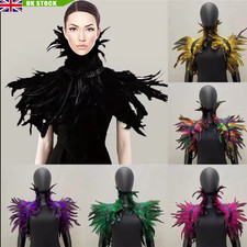 Gothic natural feather collar - gothic,