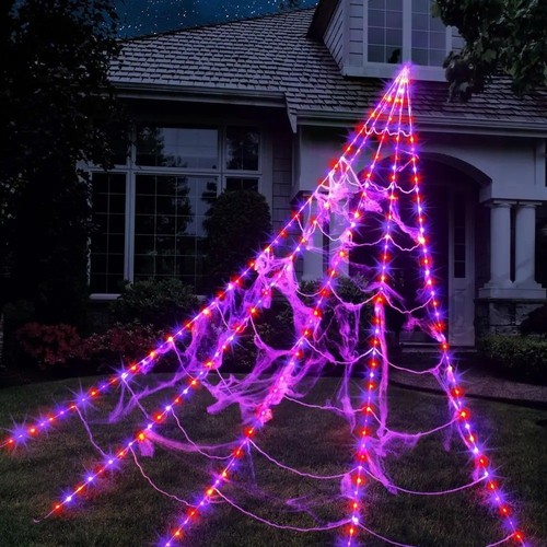 Halloween luminous spider web - spider,